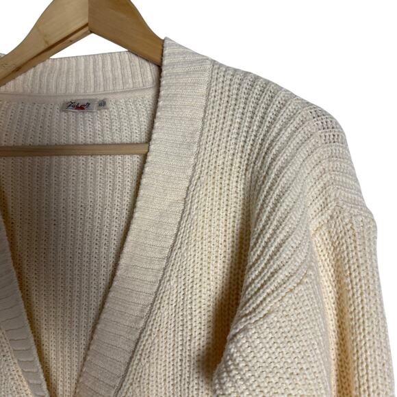 Faherty Cuddle V-Neck Button Front Cream Knit Cardigan Sweater Size XS - Picture 6 of 11